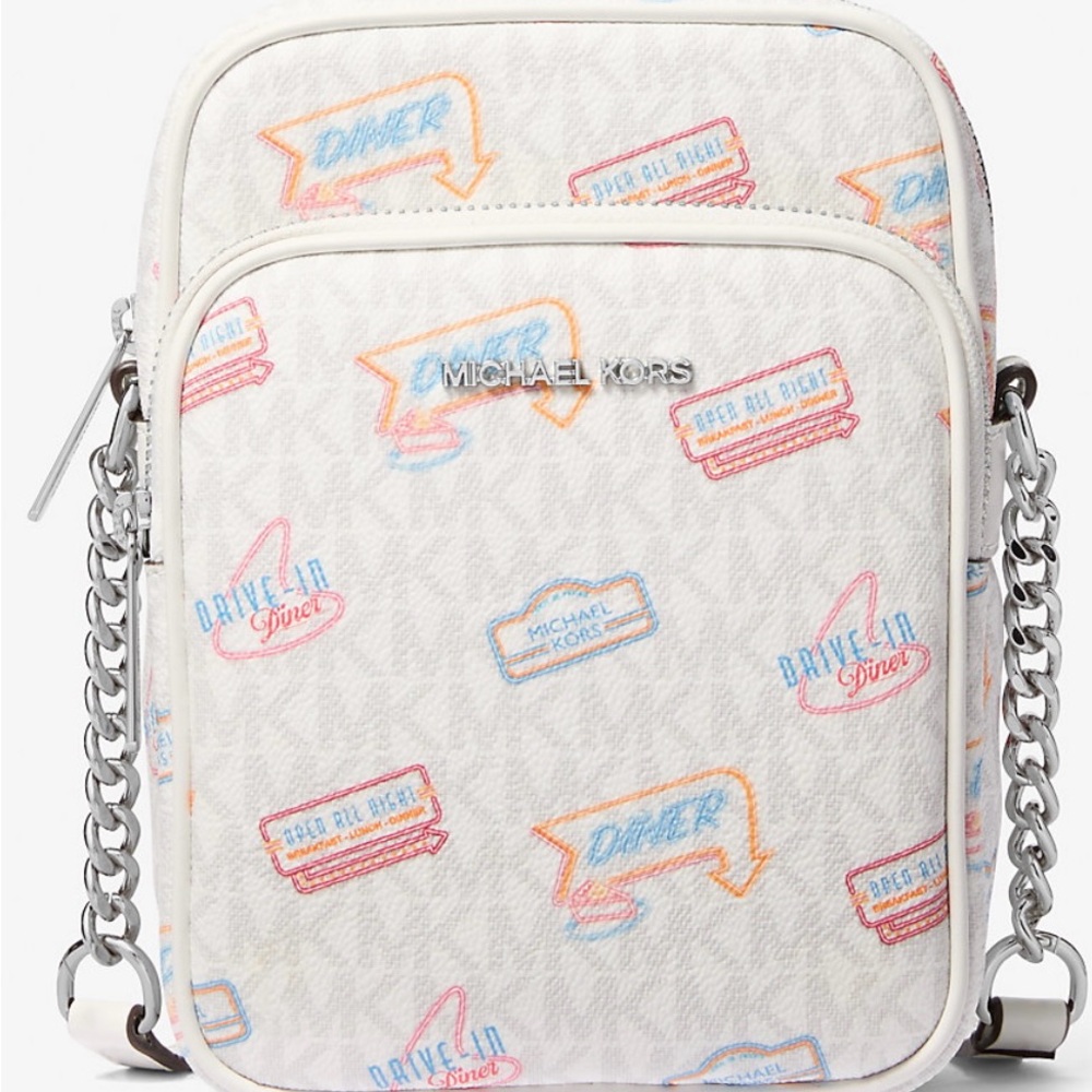 💥SALE💥 🎉 MICHAEL KORS JET SET PRINTED SIGNATURE LOGO CROSSBODY! BRAND NEW!